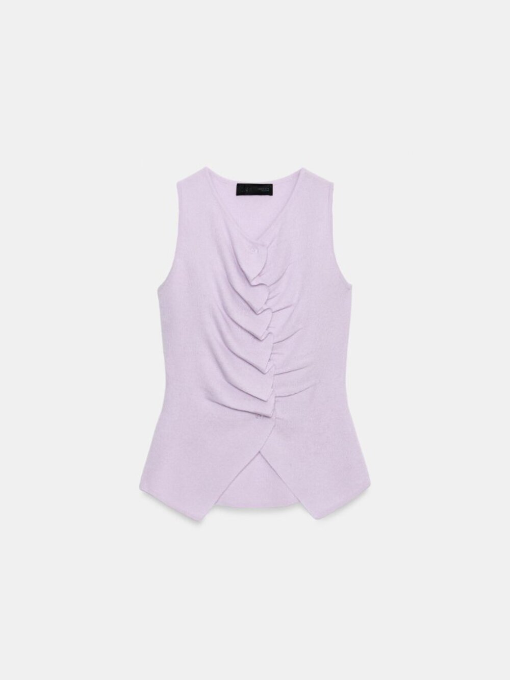 Zara Light Lilac Ruffled Knit Top Size XS